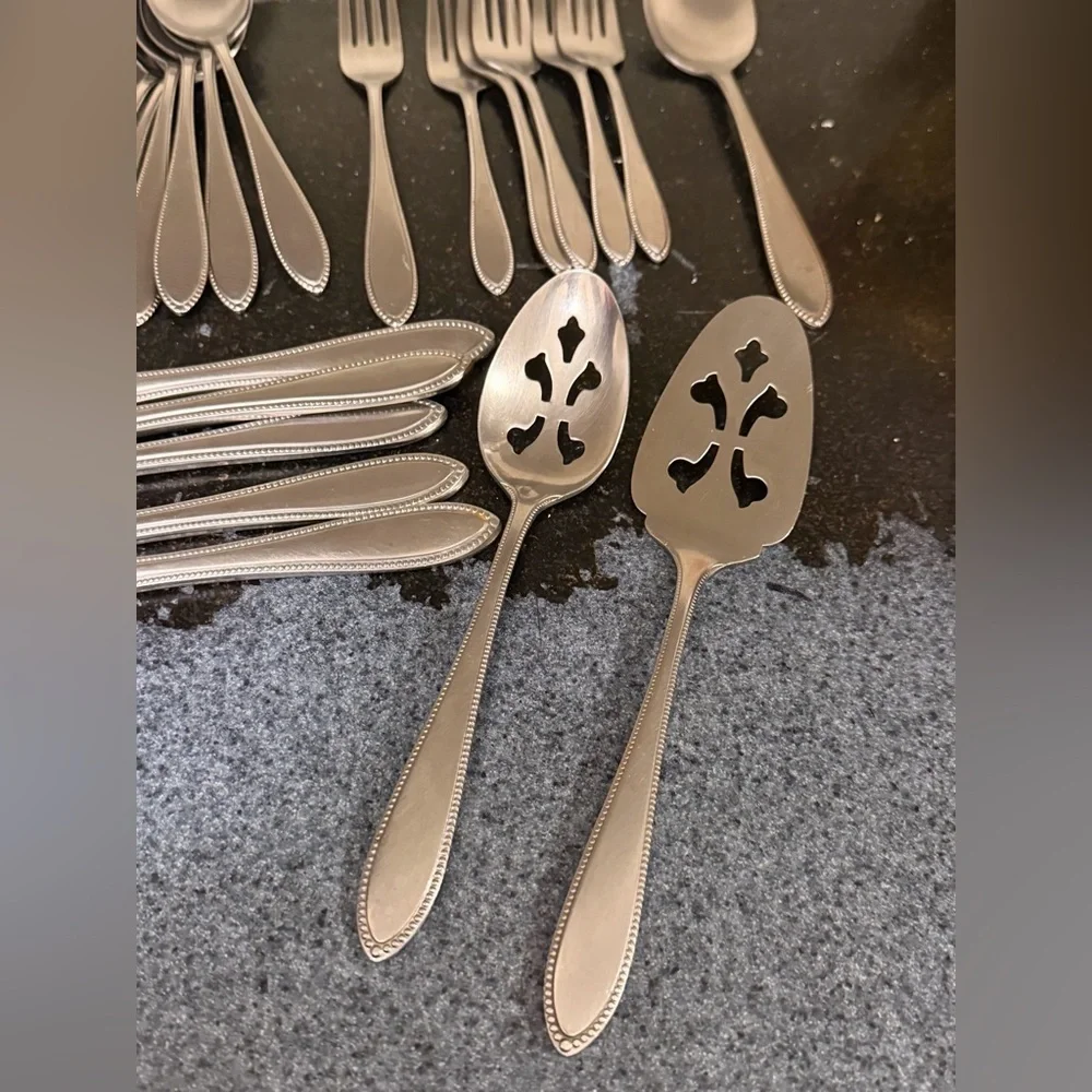 Interpur Stainless Flatware Beaded Made in Japan